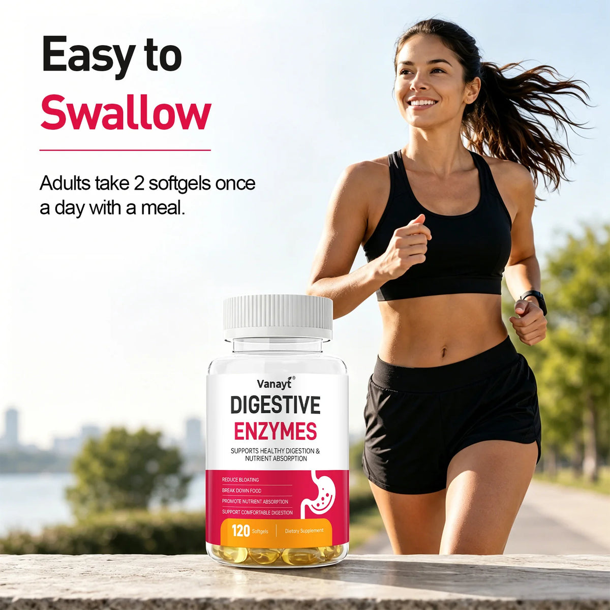 Digestive Enzymes with Prebiotics & Probiotics – Gut Health Support, 120 Capsules
