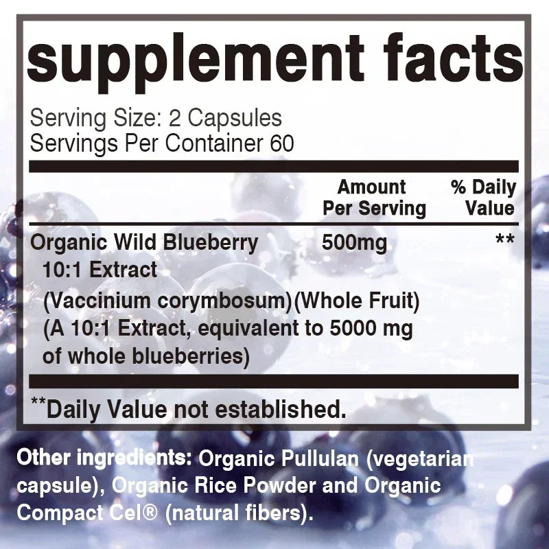 Xemenry Wild Blueberry Capsules – Antioxidant Supplement for Eye Health, Brain Wellness & Daily Immune Support