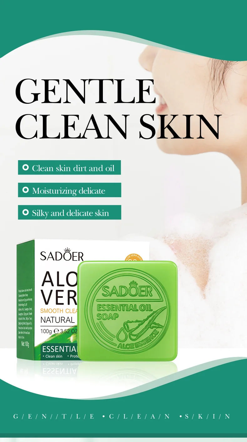 Aloe Vera Natural Facial Cleansing Soap – Handmade Essential Oil Face & Body Cleanser 100g