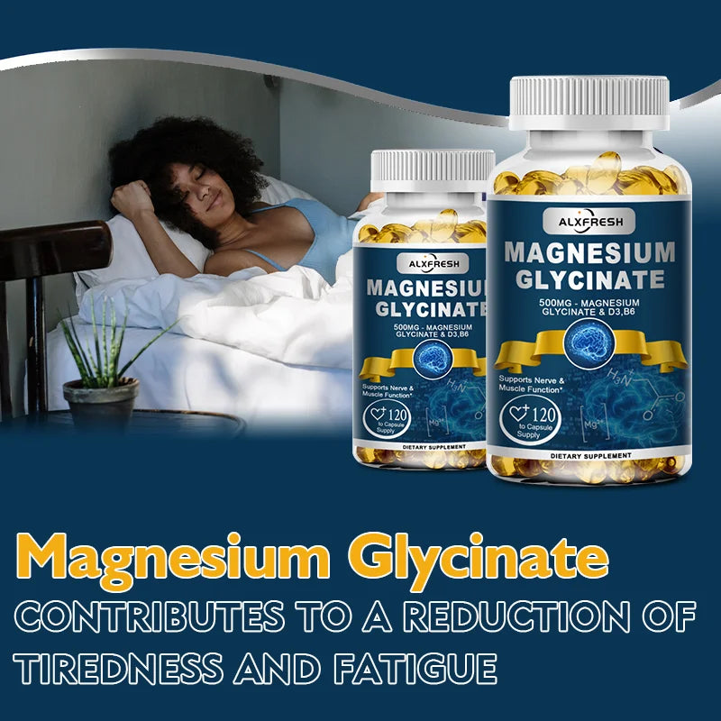 Magnesium Glycinate Supplement with Zinc, Vitamin D3 & Vitamin B6 – Muscle, Bone, Nervous System & Immune Support