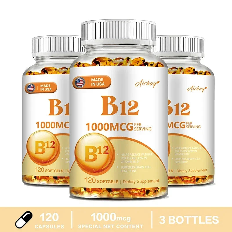 XEMENRY Vitamin B12 Capsules – Daily Energy, Brain & Nervous System Support Supplement