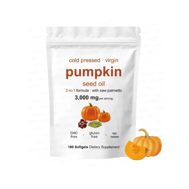 Pumpkin Seed Oil with Saw Palmetto 3000mg – Cold-Pressed Formula, 180 Softgels