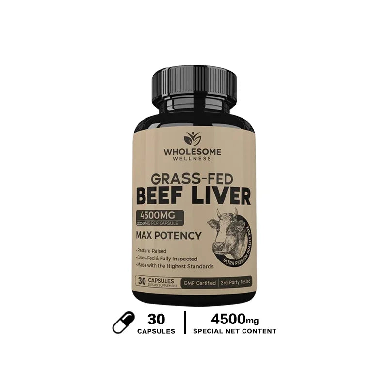 Grass Fed Beef Liver Capsules – New Zealand Freeze-Dried Liver for Energy, Iron, Heart, Brain & Immune Support