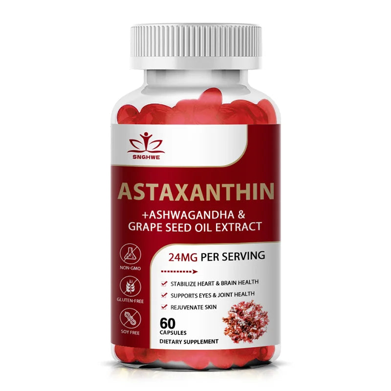 Astaxanthin 24mg Softgel Capsules – Antioxidant Supplement