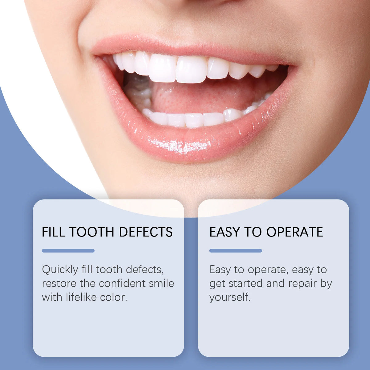 Portable Teeth Whitening & Dental Care Kit – Blue LED Light and Tooth Repair Accessories