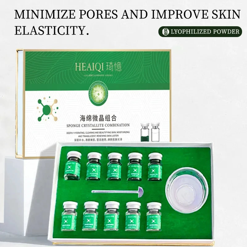 Sponge Spicule Facial Skincare Kit – Freeze-Dried Powder & Hydrating Solution, 1 Application