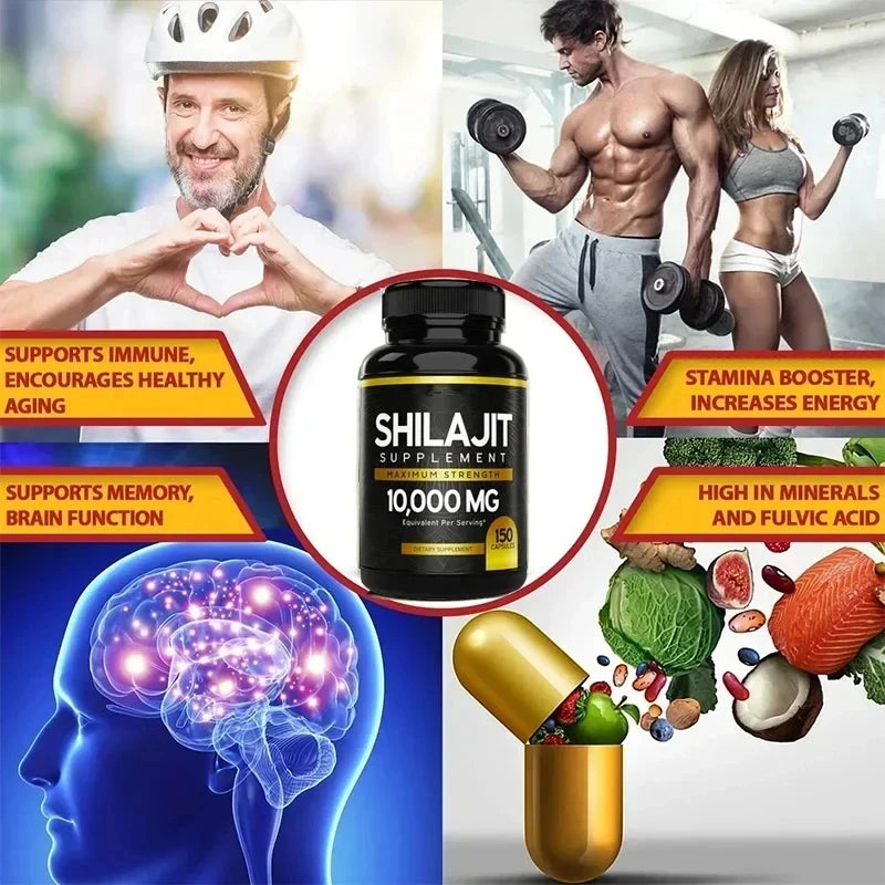 XMSJ Himalayan Shilajit Capsules – Trace Minerals & Fulvic Acid Daily Wellness Supplement (150 Capsules)