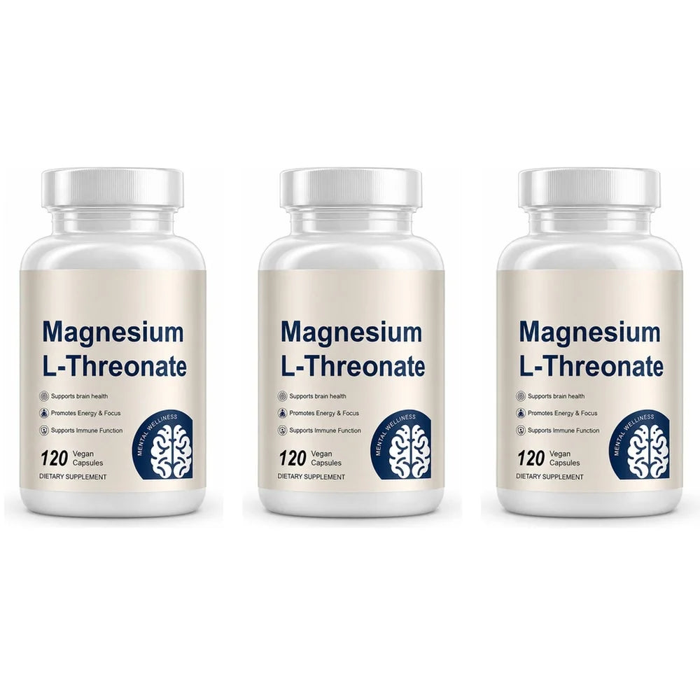 Magnesium L-Threonate Capsules – Magnesium Supplement, 120 Vegan Capsules