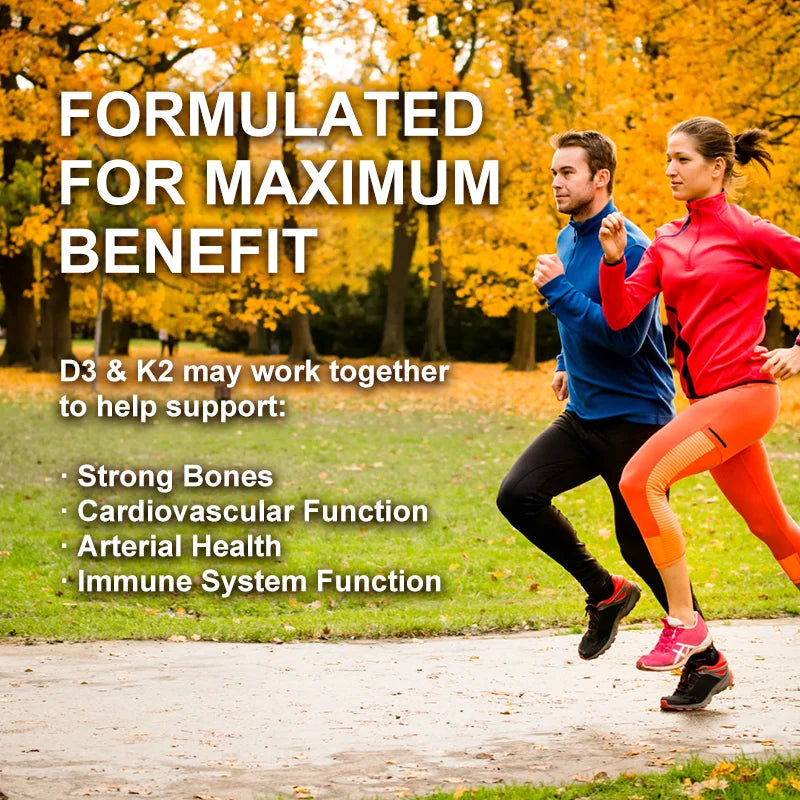 ALXFRESH Vitamin D3 + K2 Capsules – Bone, Calcium & Immune Support Supplement