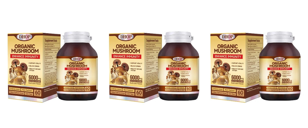 Mushroom Complex Capsules – Cordyceps, Reishi, Shiitake & Lion’s Mane Blend, 60 Capsules