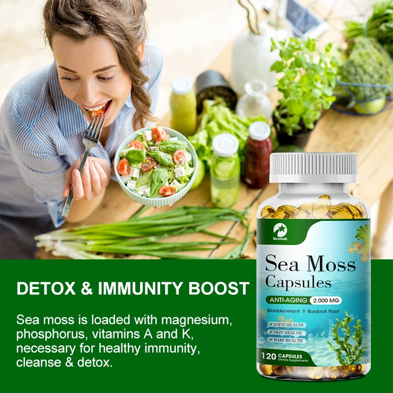 KEXINSH Organic Sea Moss Capsules – Daily Sea Moss Supplement for Thyroid & Wellness Support