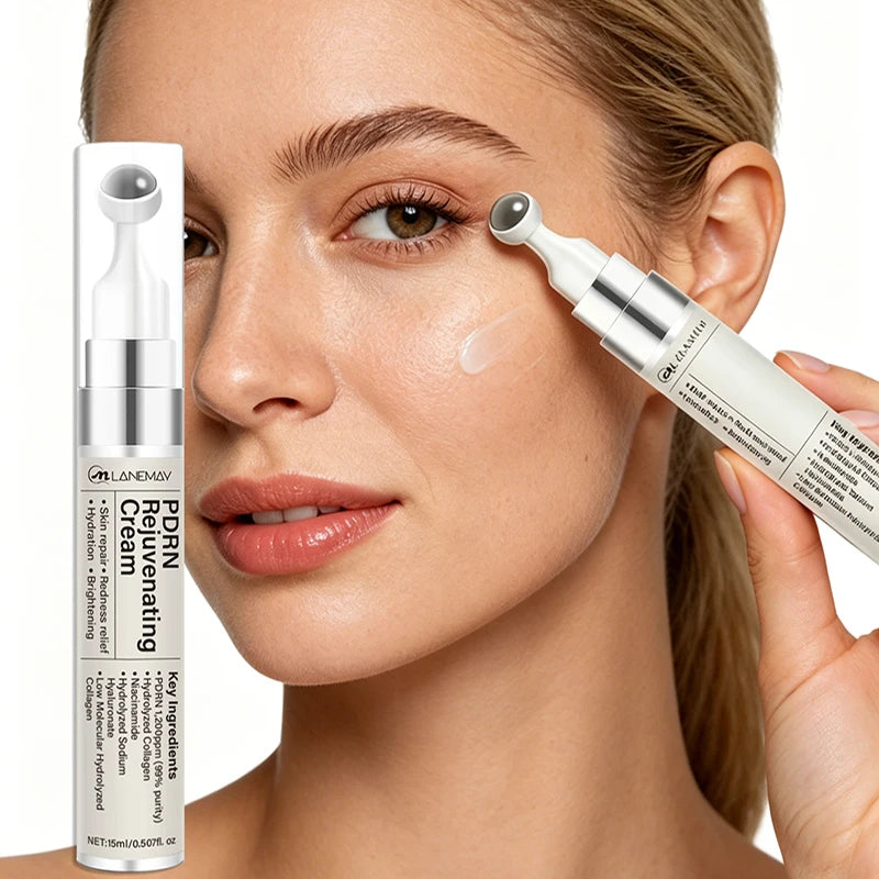 PDRN Salmon DNA Eye Cream – Roller Ball Eye Serum with Niacinamide & Collagen, Hydrating & Soothing