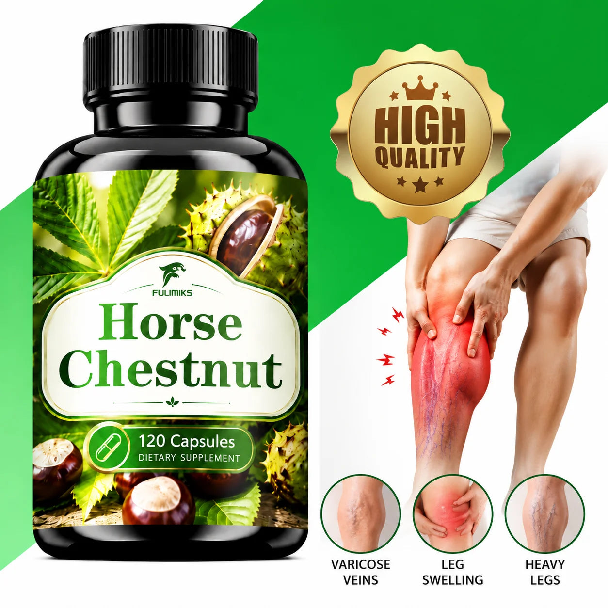 Horse Chestnut Supplement with Rutin & L-Arginine – Healthy Veins & Circulation Support