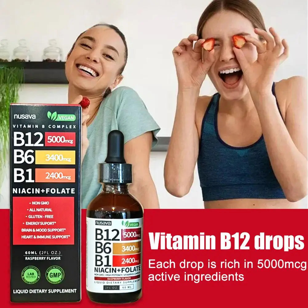BIYODE Vitamin B12 B6 & B1 Liquid Drops – Triple Absorption Energy & Nervous System Support