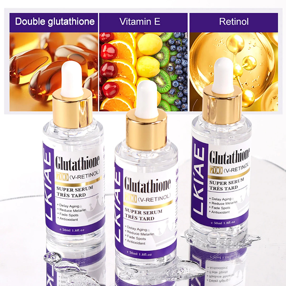 Glutathione Facial Serum 50ml – Hydrating Skincare with Retinol & Niacinamide for a More Even-Looking Complexion