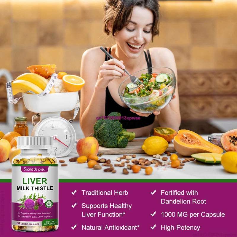 ALXFRESH Milk Thistle Capsules – Liver Health & Antioxidant Daily Wellness Supplement