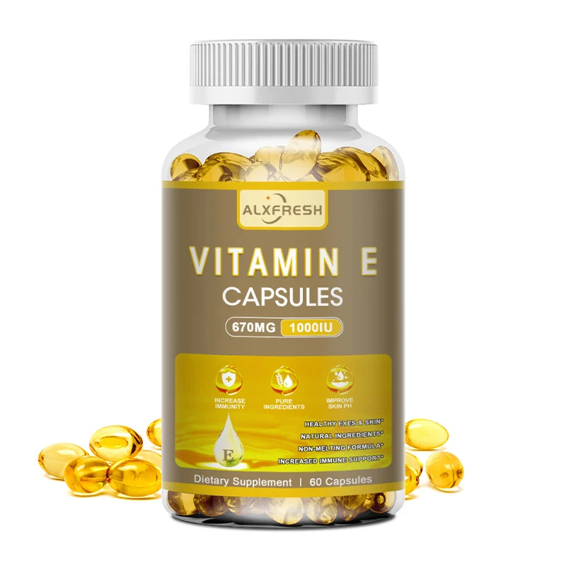 ALXFRESH Vitamin E 670 mg (1000 IU) Capsules – Antioxidant & Daily Wellness Supplement