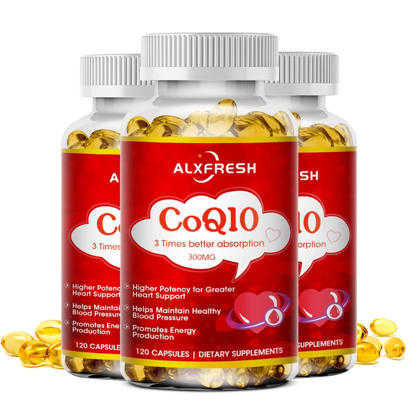 ALXFRESH CoQ10 300mg Capsules – Cellular Energy & Heart Health Daily Supplement