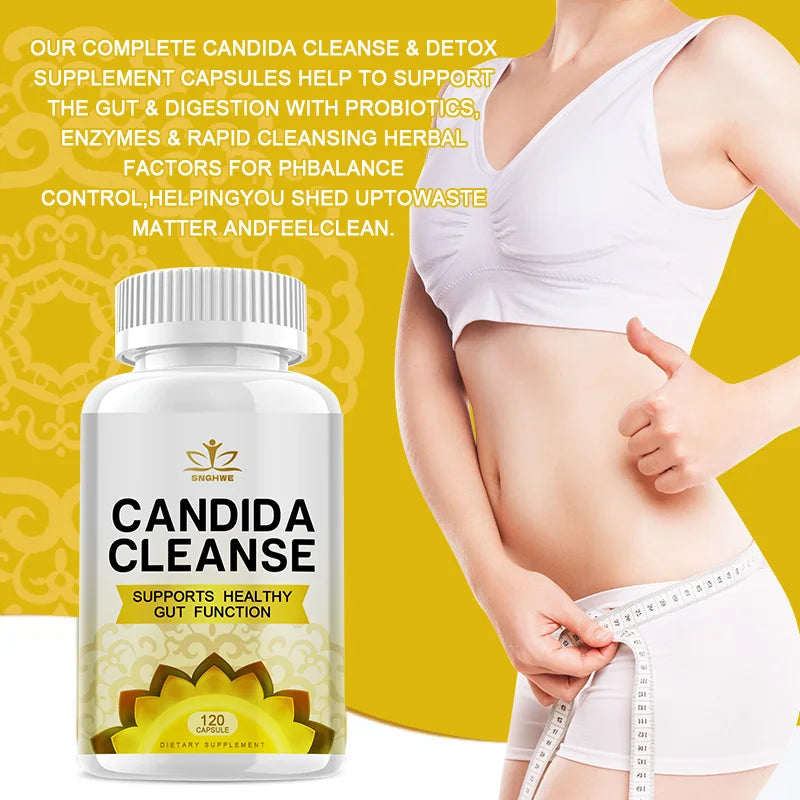 Candida Cleanse Complex with Probiotics, Digestive Enzymes & Herbal Formula – Gut Health, Digestive & Immune Support