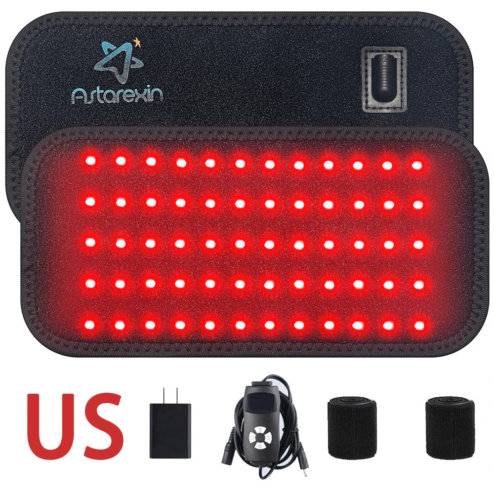 Red & Near-Infrared LED Light Therapy Belt – 660nm & 850nm Waist Wrap, 60 LEDs
