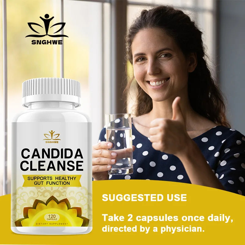 Candida Cleanse Complex with Probiotics, Digestive Enzymes & Herbal Formula – Gut Health, Digestive & Immune Support