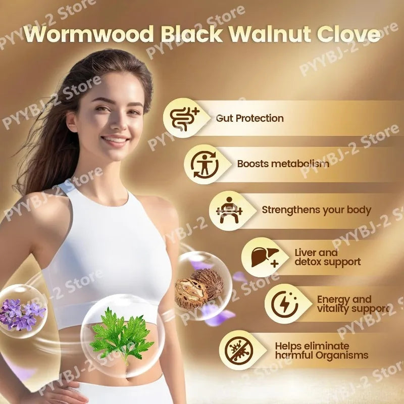 Wormwood, Black Walnut & Clove Herbal Capsules – 18-in-1 Blend with Pumpkin Seed, 240 Capsules