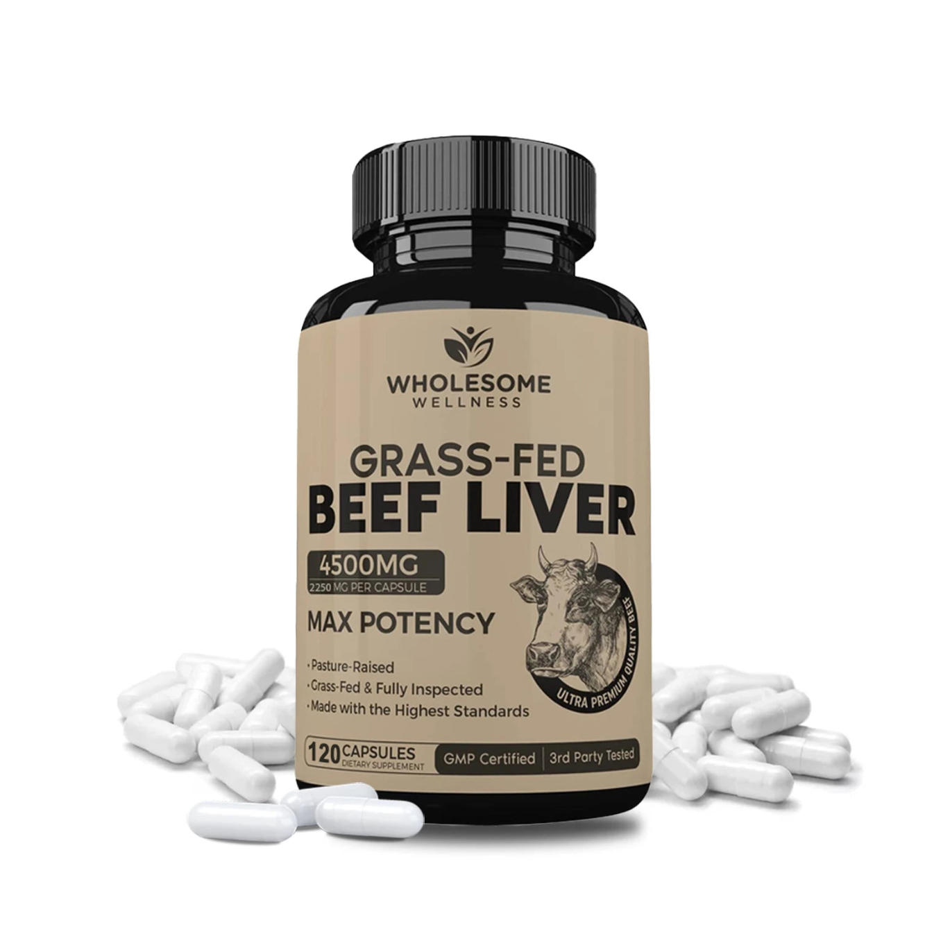 Grass Fed Beef Liver Capsules – New Zealand Freeze-Dried Liver for Energy, Iron, Heart, Brain & Immune Support