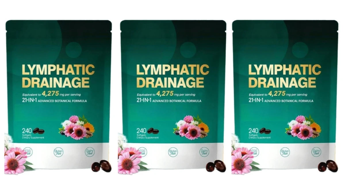 21-in-1 Herbal Lymphatic Support Softgels – Dandelion, Burdock & Turmeric Blend, 240 Softgels