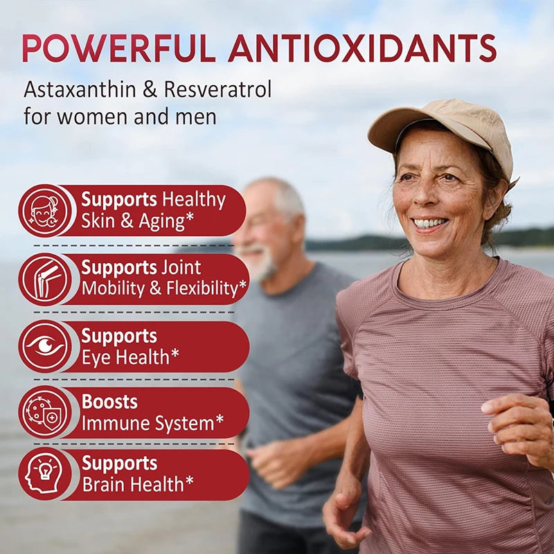 Astaxanthin 12mg Capsules – Antioxidant Support for Heart, Eye, Skin & Joint Health