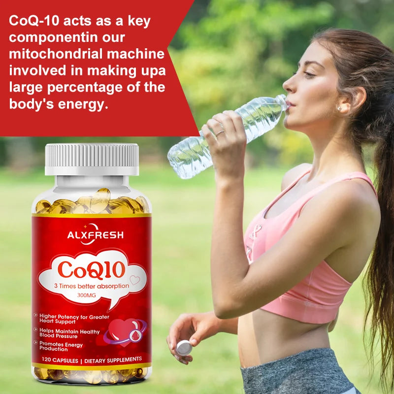 ALXFRESH CoQ10 300mg Capsules – Cellular Energy & Heart Health Daily Supplement