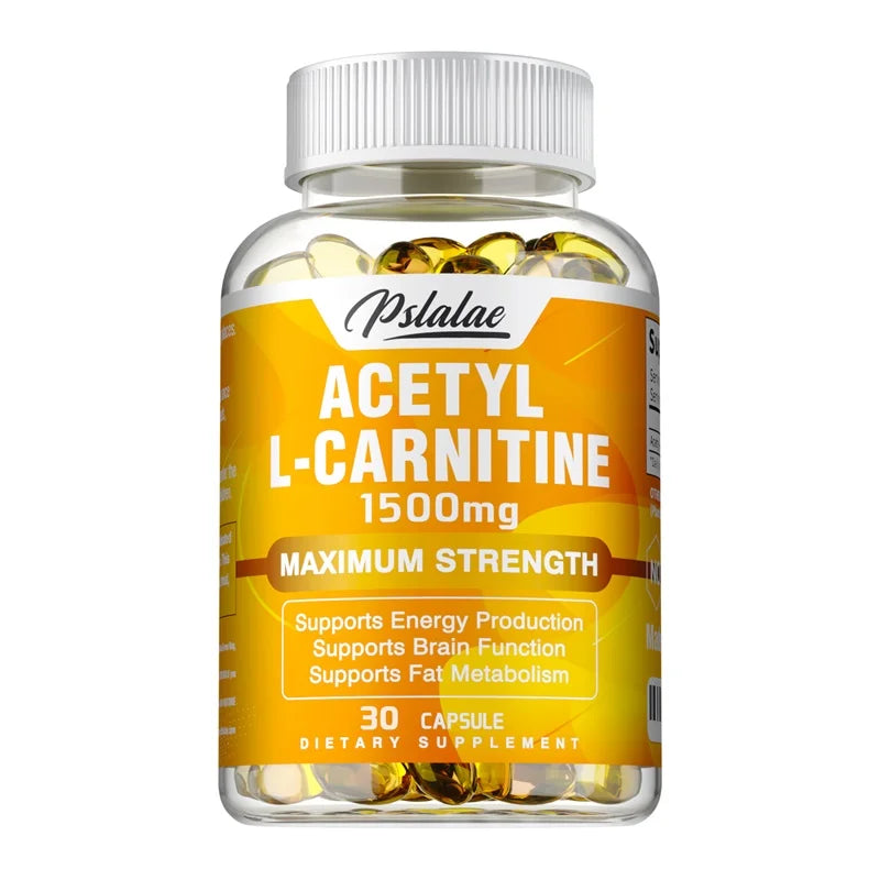 PSLALAE Acetyl L-Carnitine 1500mg Capsules – Daily Energy, Brain & Metabolism Support Supplement