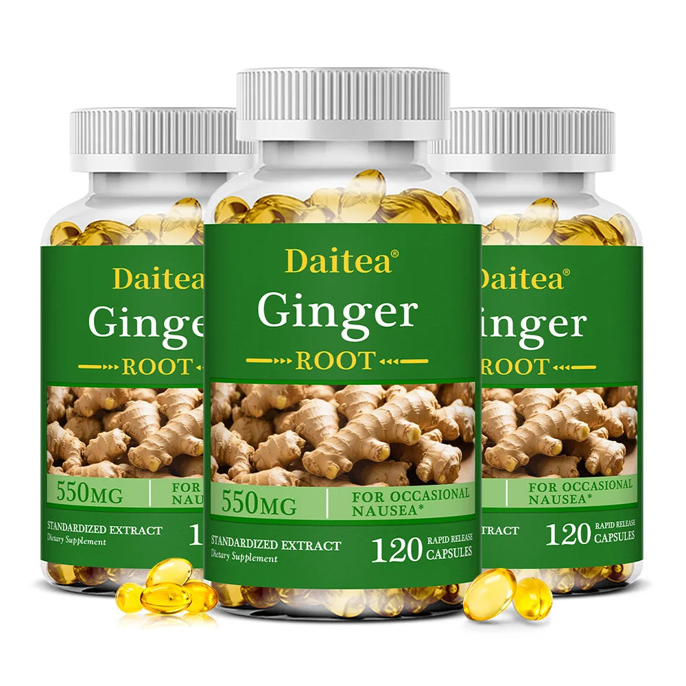 Ginger Root 500mg Capsules – High Absorption Digestive, Joint, Immune & Antioxidant Support Supplement (120 Capsules)