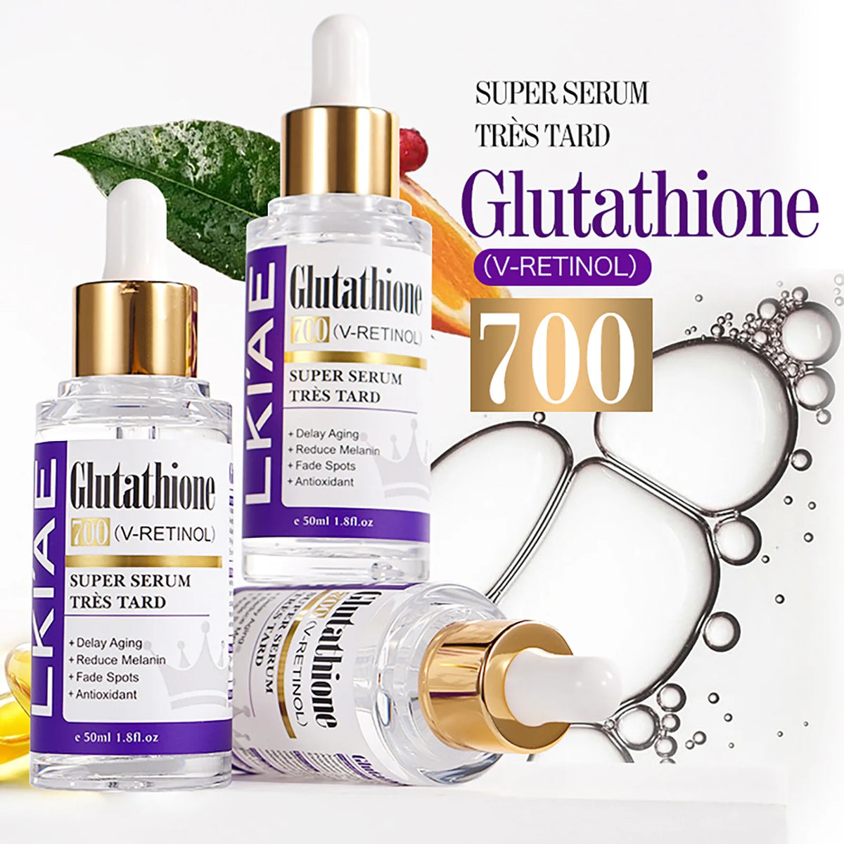 Glutathione Facial Serum 50ml – Hydrating Skincare with Retinol & Niacinamide for a More Even-Looking Complexion