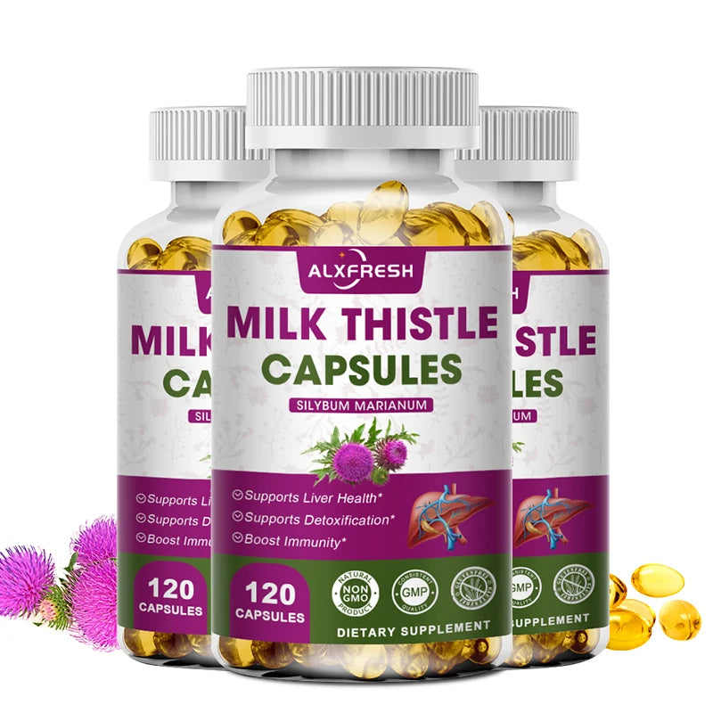 ALXFRESH Milk Thistle Capsules – Liver Health & Antioxidant Daily Wellness Supplement