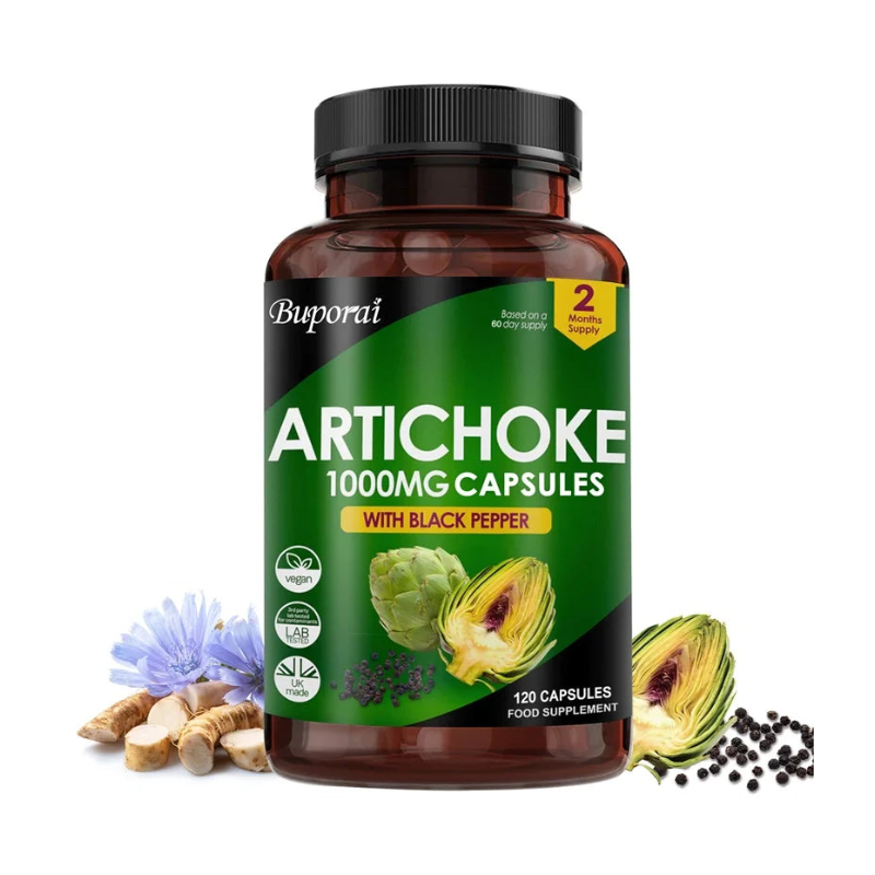 PSLALAE Artichoke 1000mg Capsules for Liver Health, Digestive Support & Antioxidant Wellness | Vegan Supplement | 30/60/120 Capsules