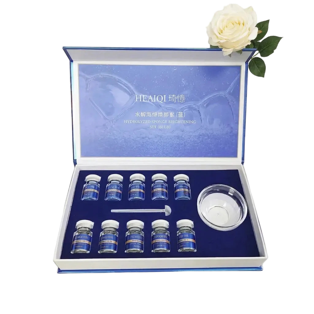 Sponge Spicule Facial Skincare Kit – Hydrating Skin Renewal Treatment with Peptide Ingredients, 5 Applications