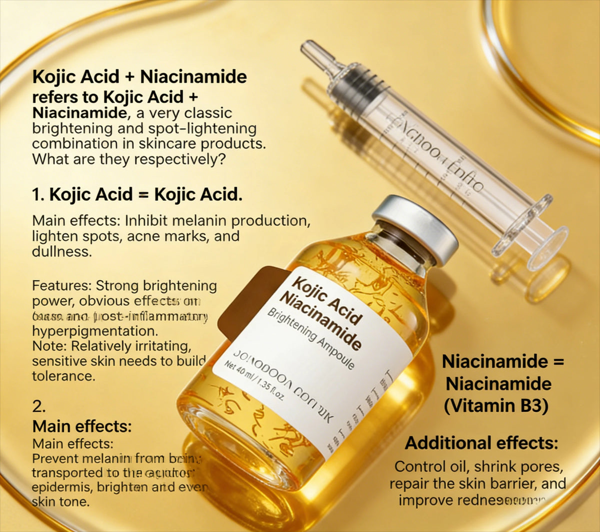Kojic Acid & Turmeric Facial Serum 30ml – Hydrating Skincare with Niacinamide for a More Even-Looking Complexion