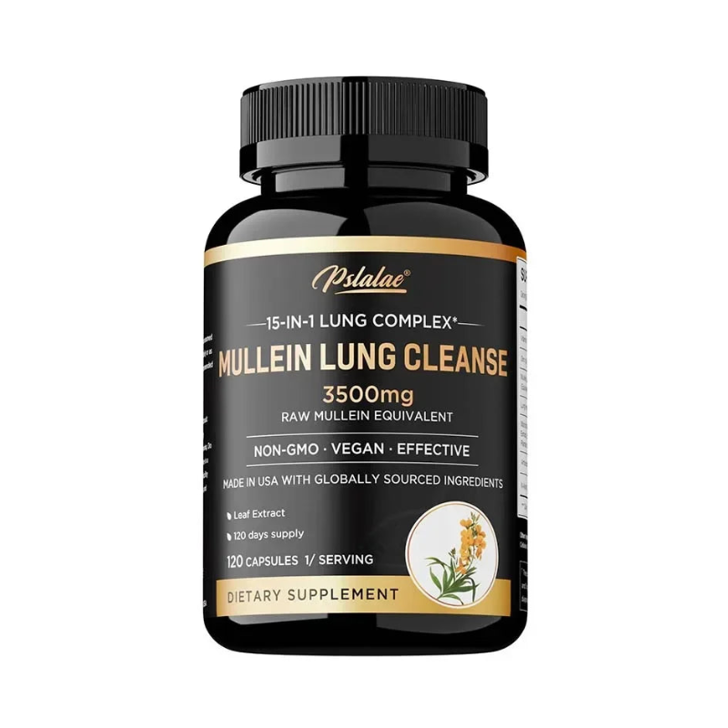 PSLALAE Mullein Lung Support Capsules with NAC & Turmeric 3500mg – Respiratory Health, Immune Support & Daily Lung Wellness Supplement (30/60/120 Capsules)