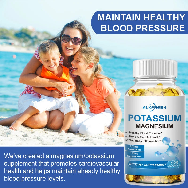 ALXFRESH Potassium & Magnesium Capsules – Daily Mineral & Wellness Supplement