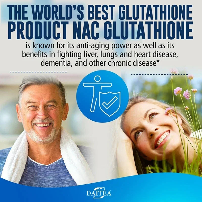 DAITEA NAC + Glutathione Capsules – Antioxidant & Daily Cellular Wellness Supplement
