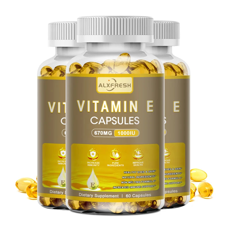 ALXFRESH Vitamin E 670 mg (1000 IU) Capsules – Antioxidant & Daily Wellness Supplement