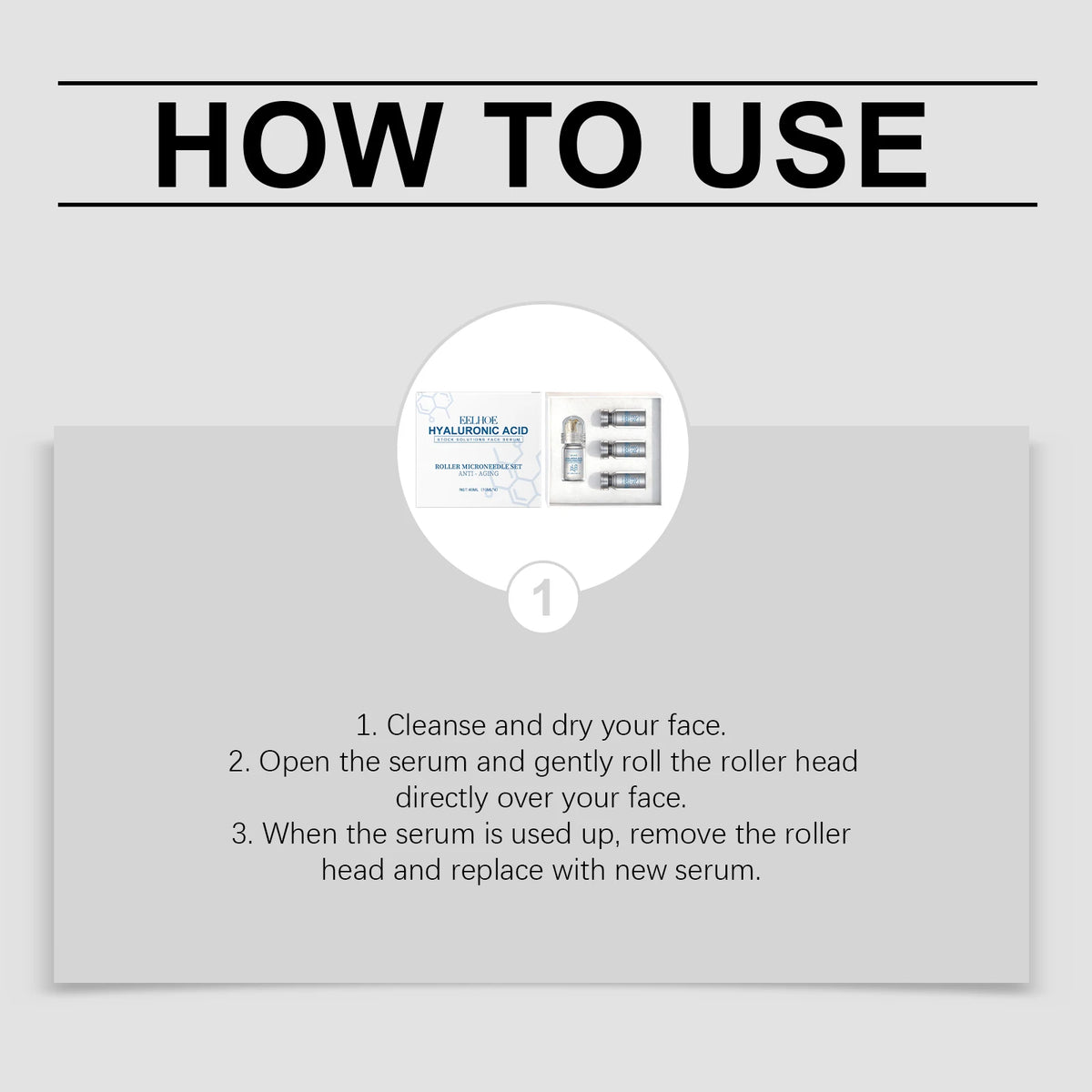 Niacinamide Facial Serum Kit – 3 × 10ml Hydrating Serums with 0.25mm Facial Roller