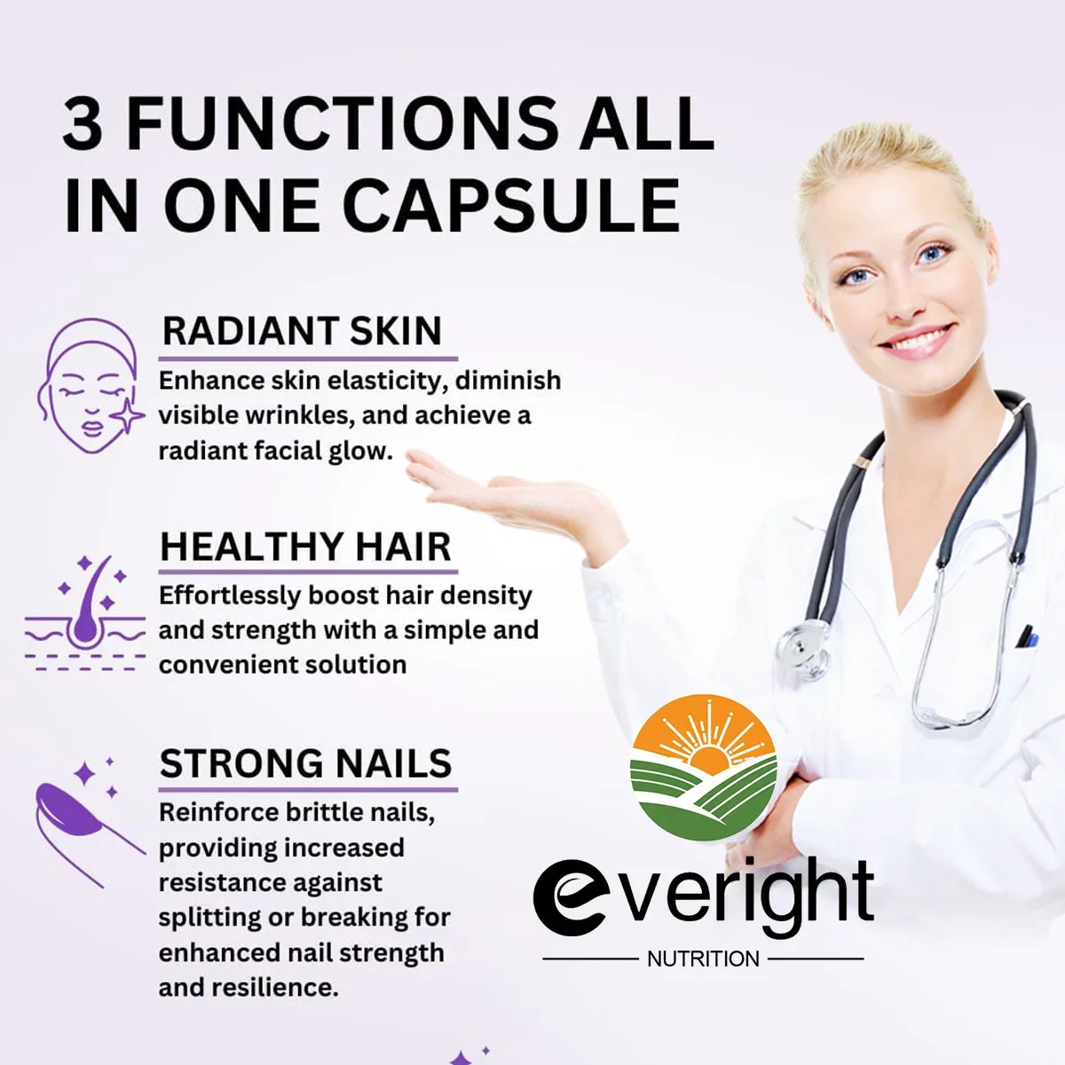 XMSJ Biotin Collagen Keratin & Hyaluronic Acid Capsules – Daily Hair, Skin & Nail Support