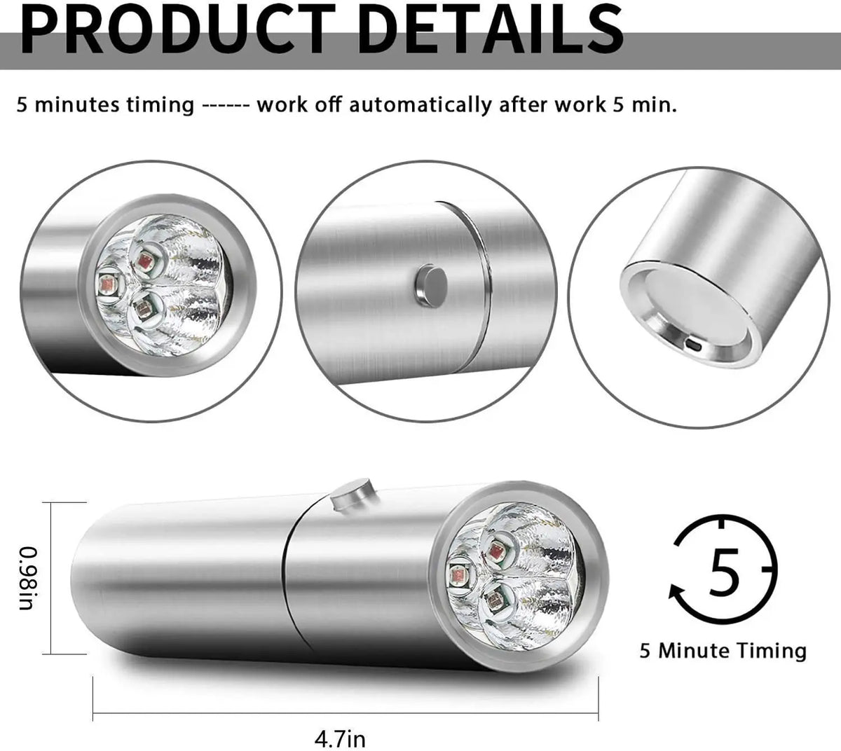 Portable Red & Near-Infrared LED Light Therapy Torch – 630nm, 660nm & 850nm Handheld Device