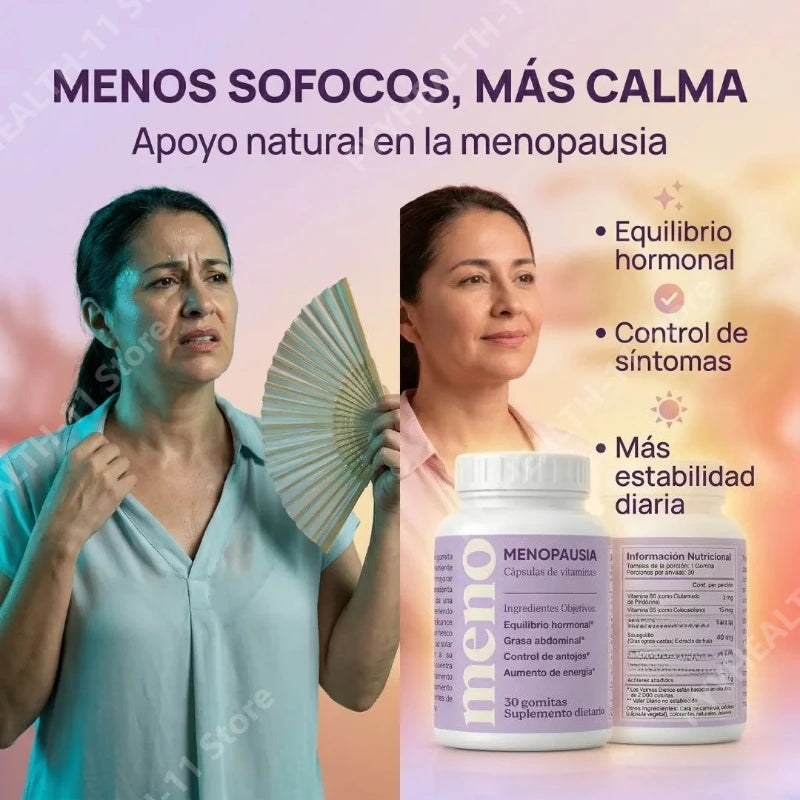Menopause Support Capsules – Ashwagandha, Vitex, Black Cohosh & Vitamin D3, 60 Capsules