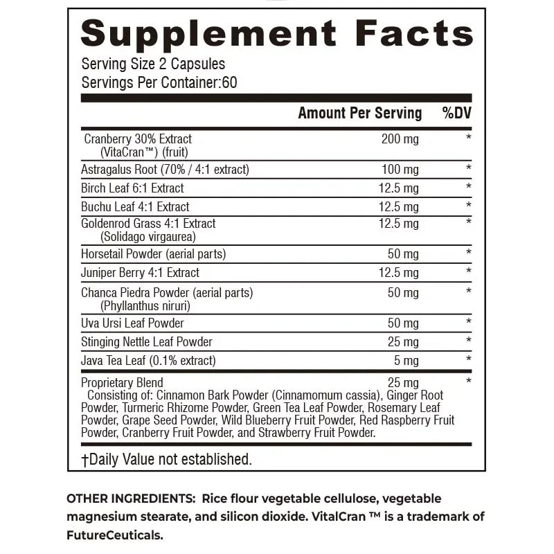 Kidney Health & Bladder Support Capsules with Cranberry & Chanca Piedra – Urinary Tract Wellness & Immune Support for Men & Women
