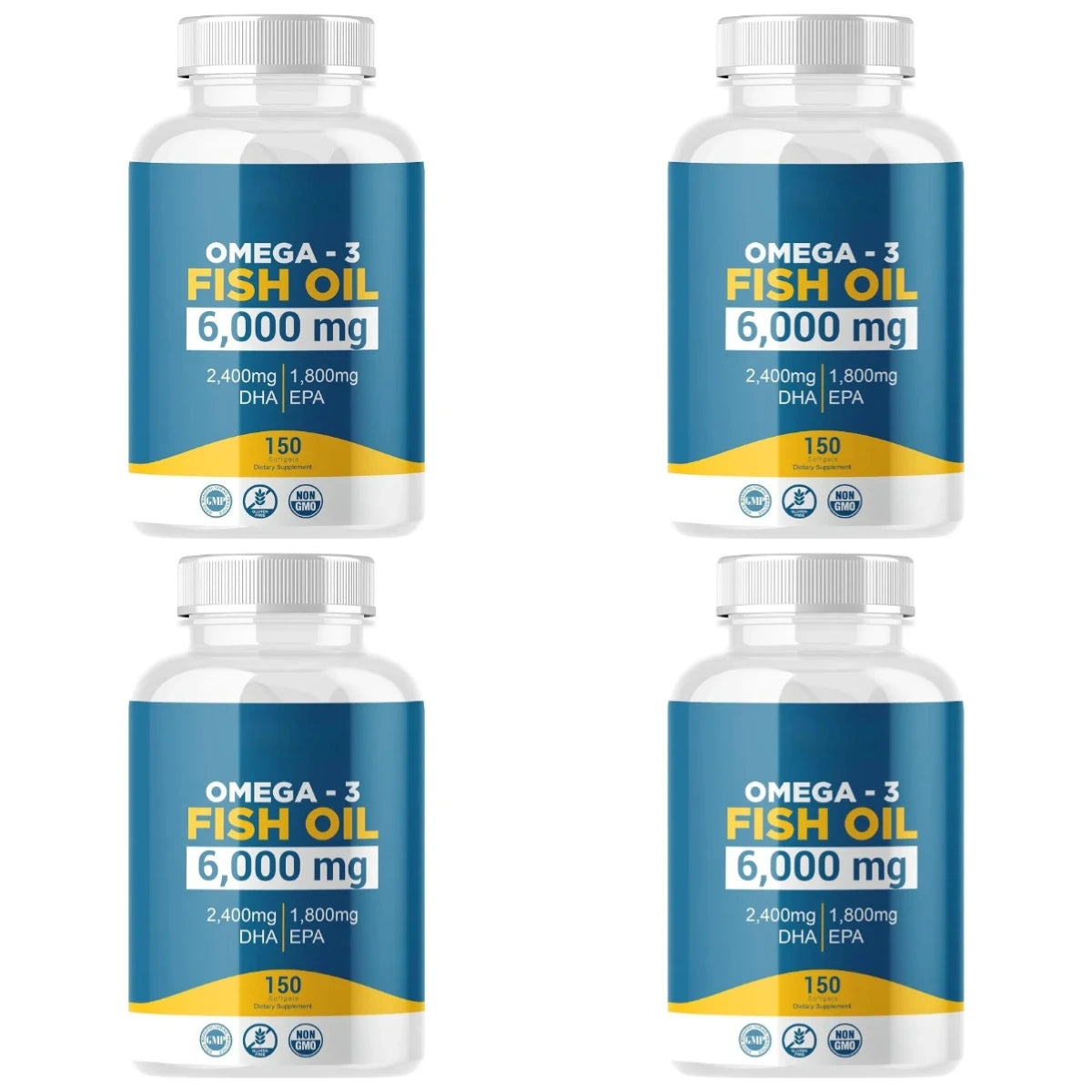 Omega-3 Fish Oil Softgels – EPA & DHA Supplement for Adults, Daily Wellness Support, 150 Softgels