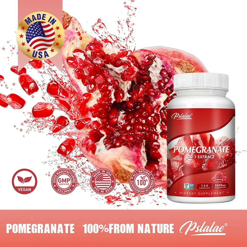 PSLALAE Pomegranate Fruit Extract Capsules – Daily Antioxidant, Immune & Heart Health Support