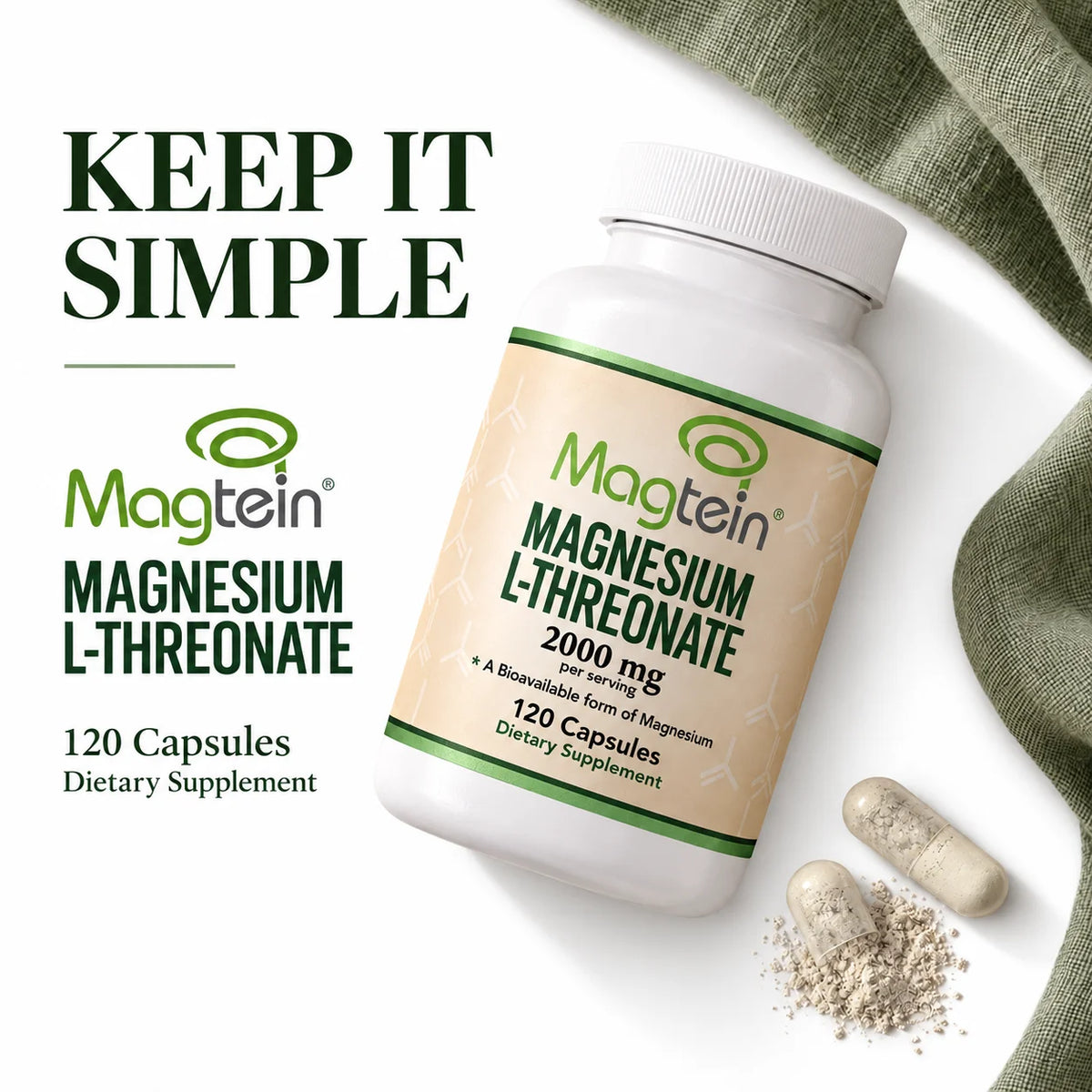 Magnesium L-Threonate Capsules – Cognitive Wellness Support, 120 Vegetarian Capsules