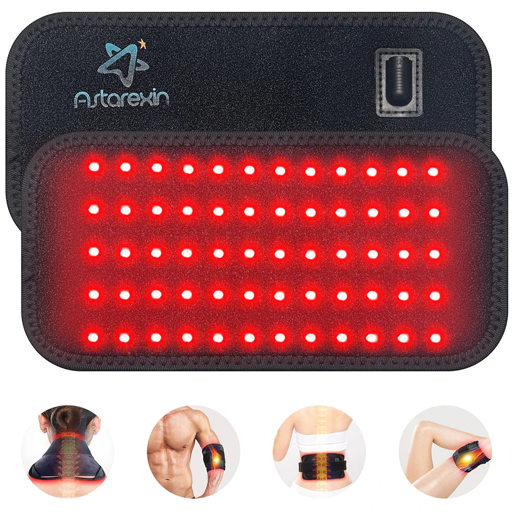 Red & Near-Infrared LED Light Therapy Belt – 660nm & 850nm Waist Wrap, 60 LEDs